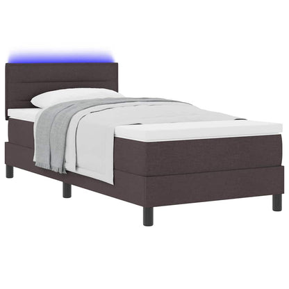 Letto a molle con materasso Marrone Scuro 80 x 200 cm Tessuto | homemem39