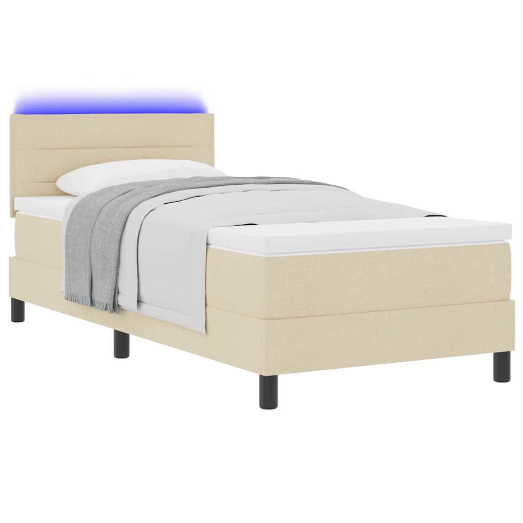 Letto a molle con materasso con led Crema 80 x 200 cm Tessuto | homemem39