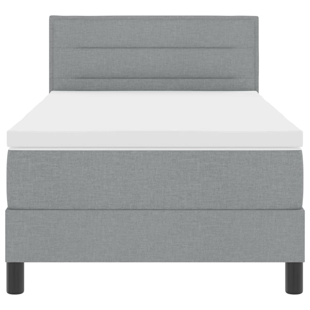 Letto a molle con materasso Grigio chiaro 90 x 190 cm Tessuto | homemem39