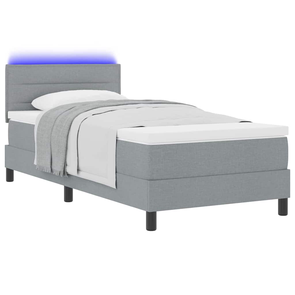 Letto a molle con materasso Grigio chiaro 90 x 190 cm Tessuto | homemem39