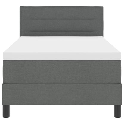Letto a molle con materasso Grigio scuro 90 x 190 cm Tessuto | homemem39