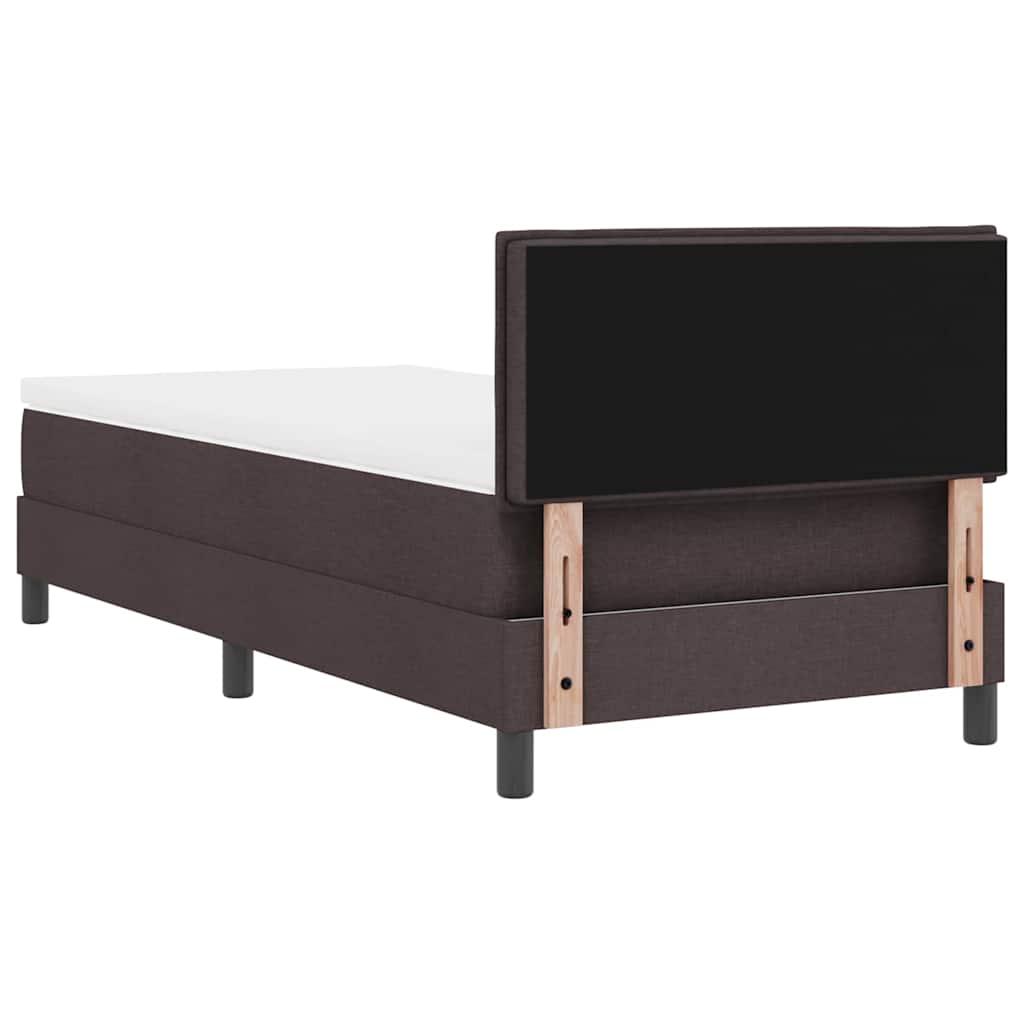 Letto a molle con materasso Marrone Scuro 90 x 190 cm Tessuto | homemem39