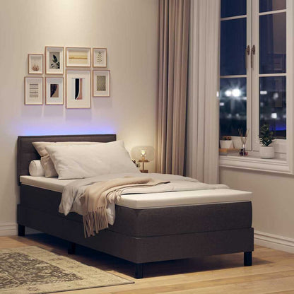 Letto a molle con materasso Marrone Scuro 90 x 200 cm Tessuto | homemem39