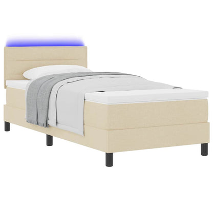 Letto a molle con materasso con led Crema 90 x 200 cm Tessuto | homemem39