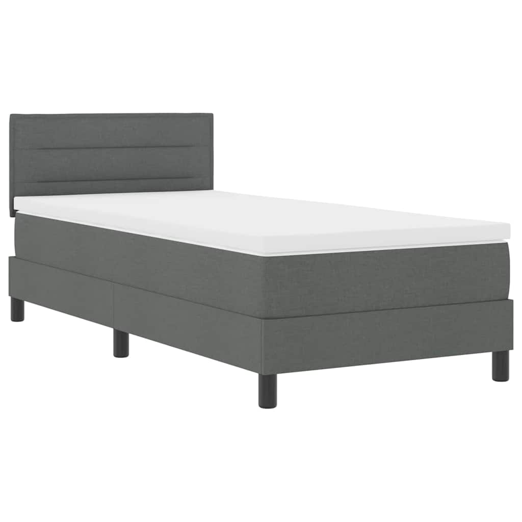 Letto a molle con materasso Grigio scuro 100 x 200 cm Tessuto