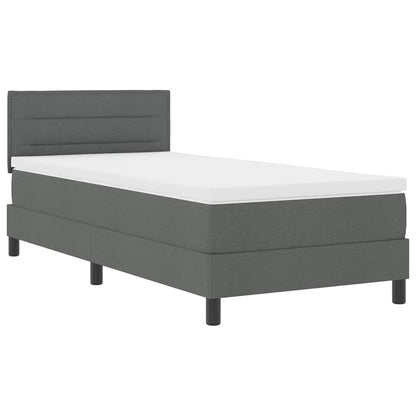 Letto a molle con materasso Grigio scuro 100 x 200 cm Tessuto