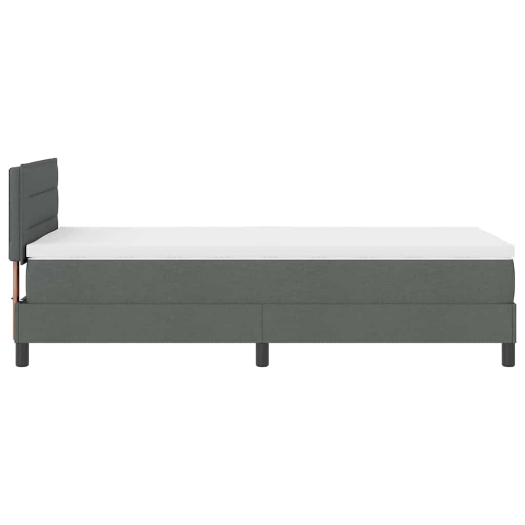 Letto a molle con materasso Grigio scuro 100 x 200 cm Tessuto