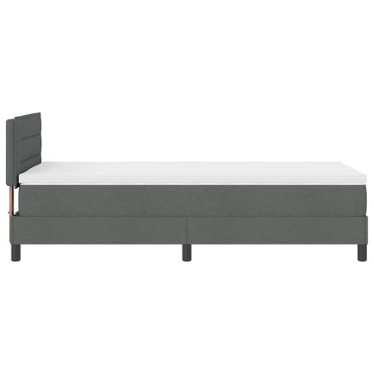 Letto a molle con materasso Grigio scuro 100 x 200 cm Tessuto