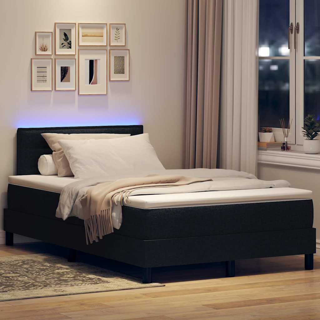 Letto a molle con materasso con led Nero 120 x 190 cm Tessuto | homemem39