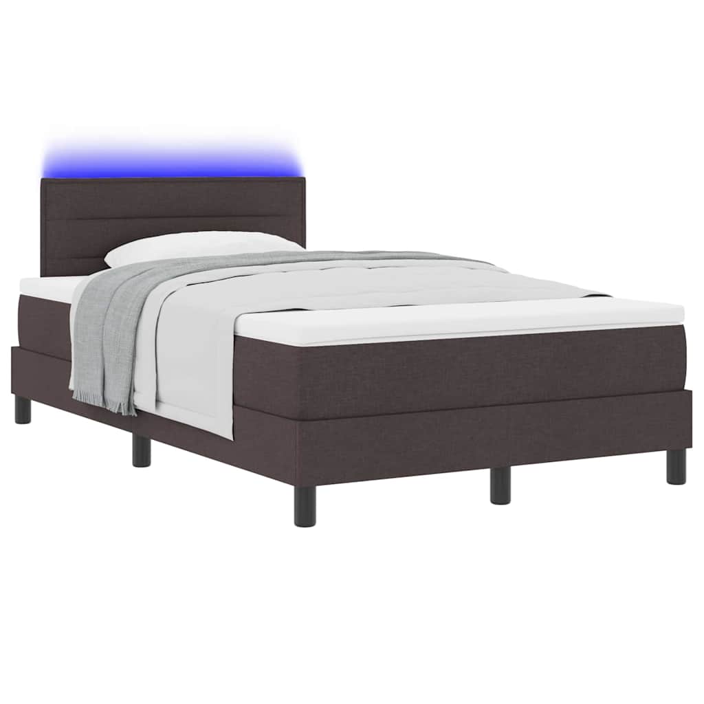 Letto a molle con testiera Marrone Scuro 120 x 190 cm Tessuto | homemem39