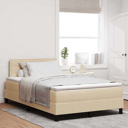 Letto a molle con materasso con led Crema 120 x 190 cm Tessuto | homemem39