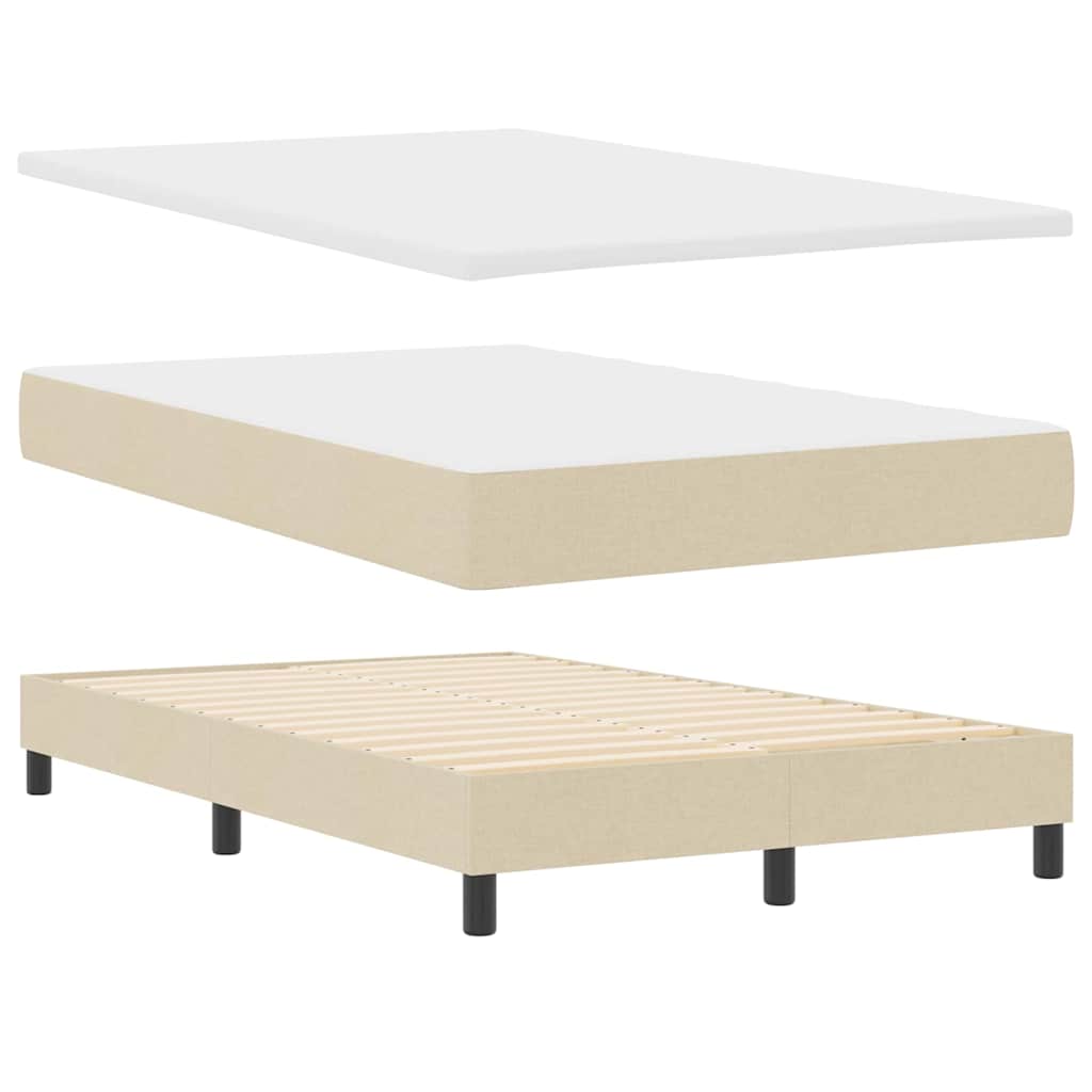 Letto a molle con materasso con led Crema 120 x 190 cm Tessuto | homemem39