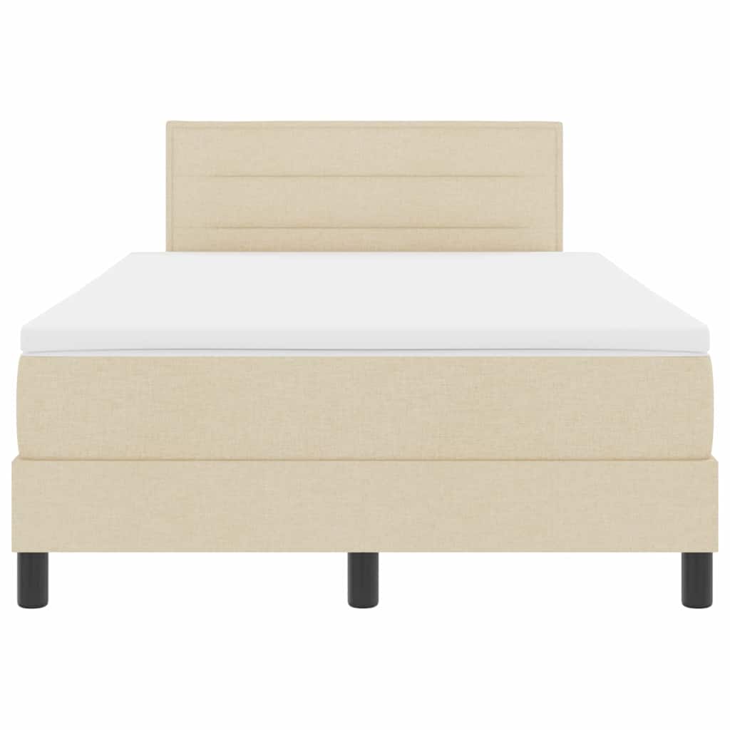 Letto a molle con materasso con led Crema 120 x 190 cm Tessuto | homemem39