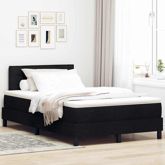 Letto a molle con materasso Nero 120 x 200 cm Tessuto