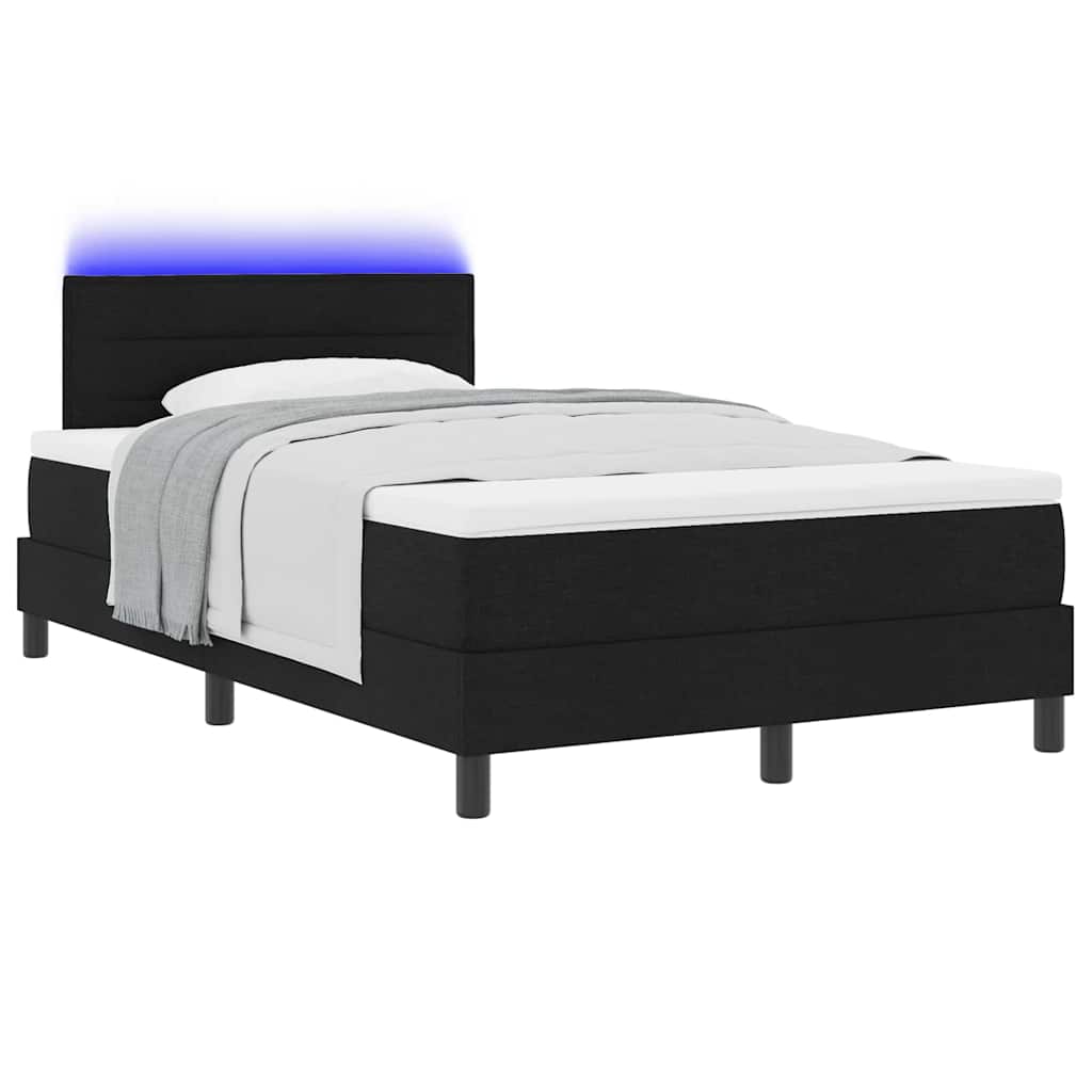 Letto a molle con materasso Nero 120 x 200 cm Tessuto