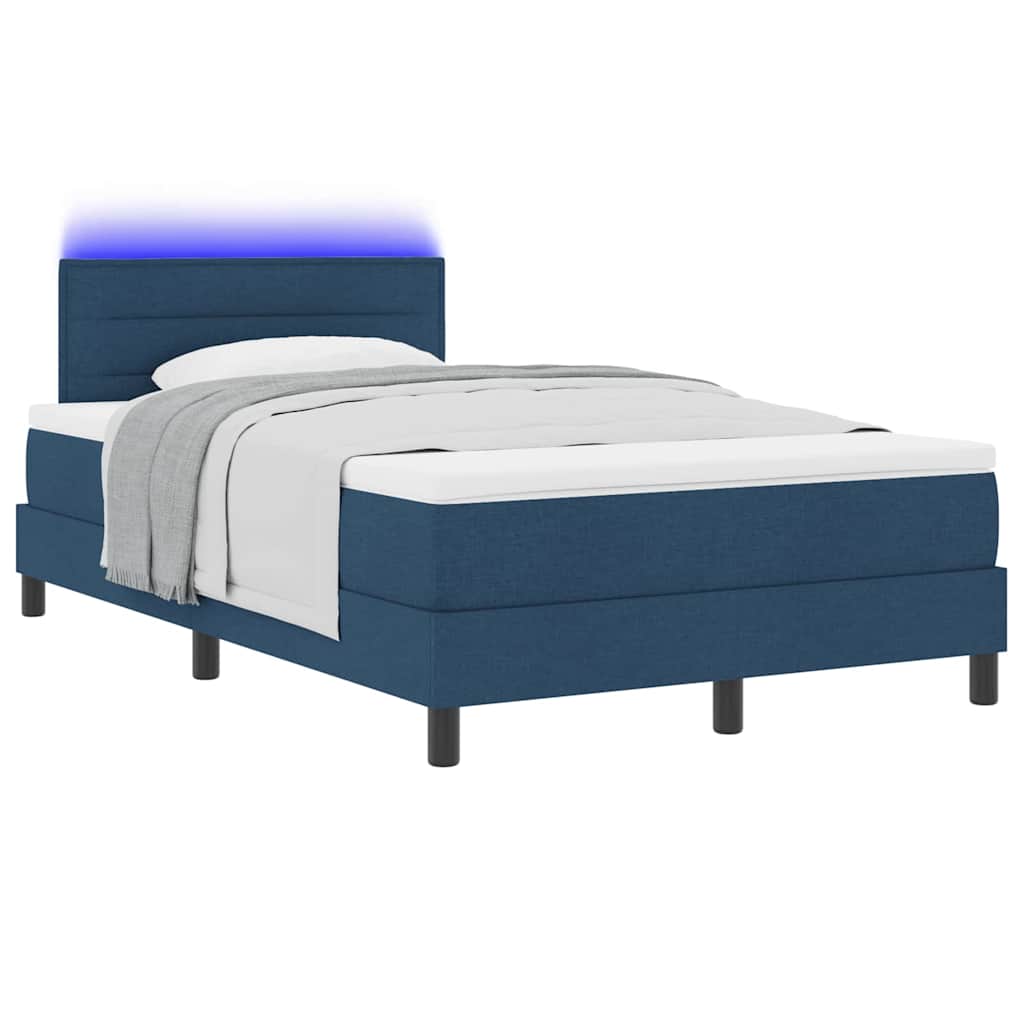 Letto a molle con materasso con led Blu 120 x 200 cm Tessuto | homemem39