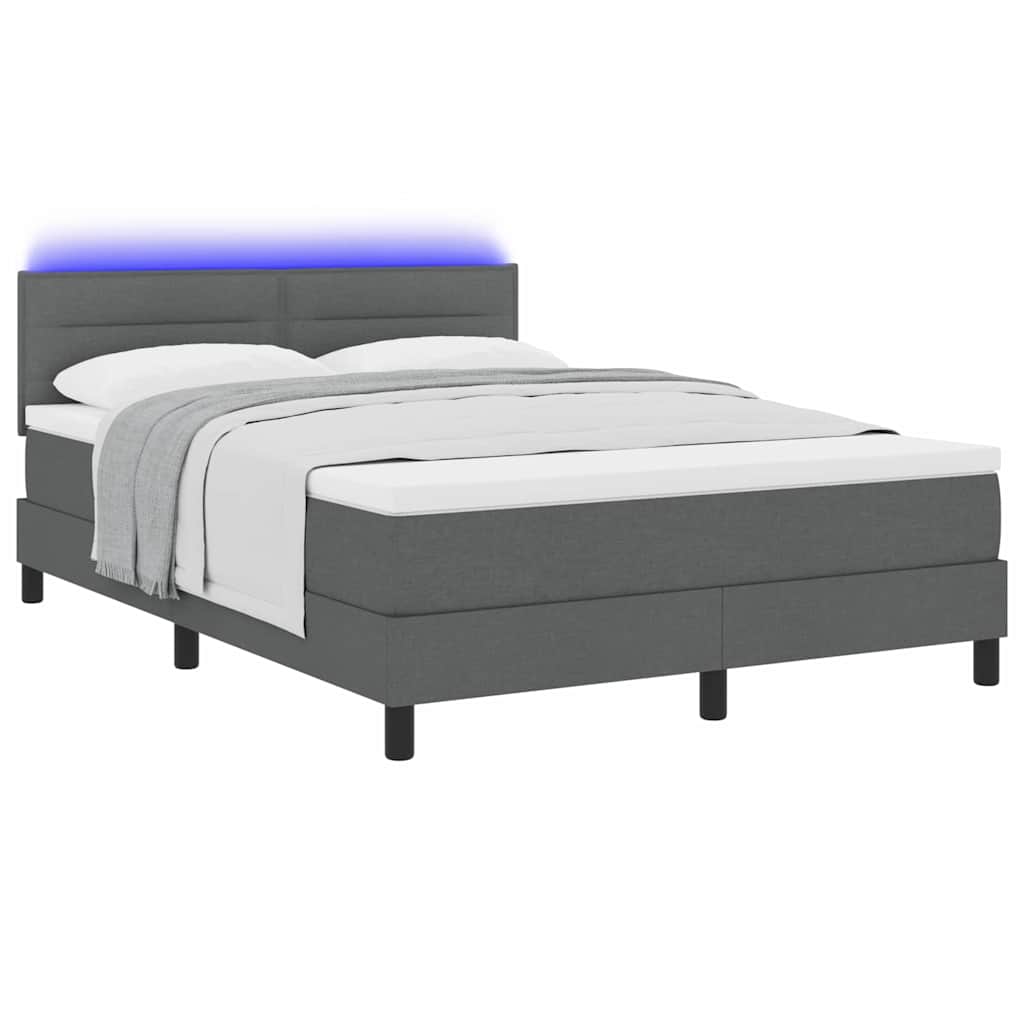 Letto a molle con materasso Grigio scuro 140 x 190 cm Tessuto | homemem39