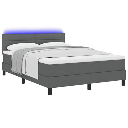 Letto a molle con materasso Grigio scuro 140 x 190 cm Tessuto | homemem39
