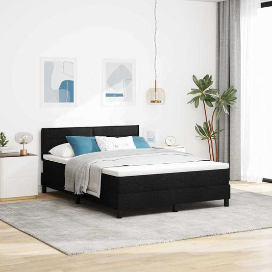 Letto a molle con materasso con led Nero 140 x 190 cm Tessuto | homemem39