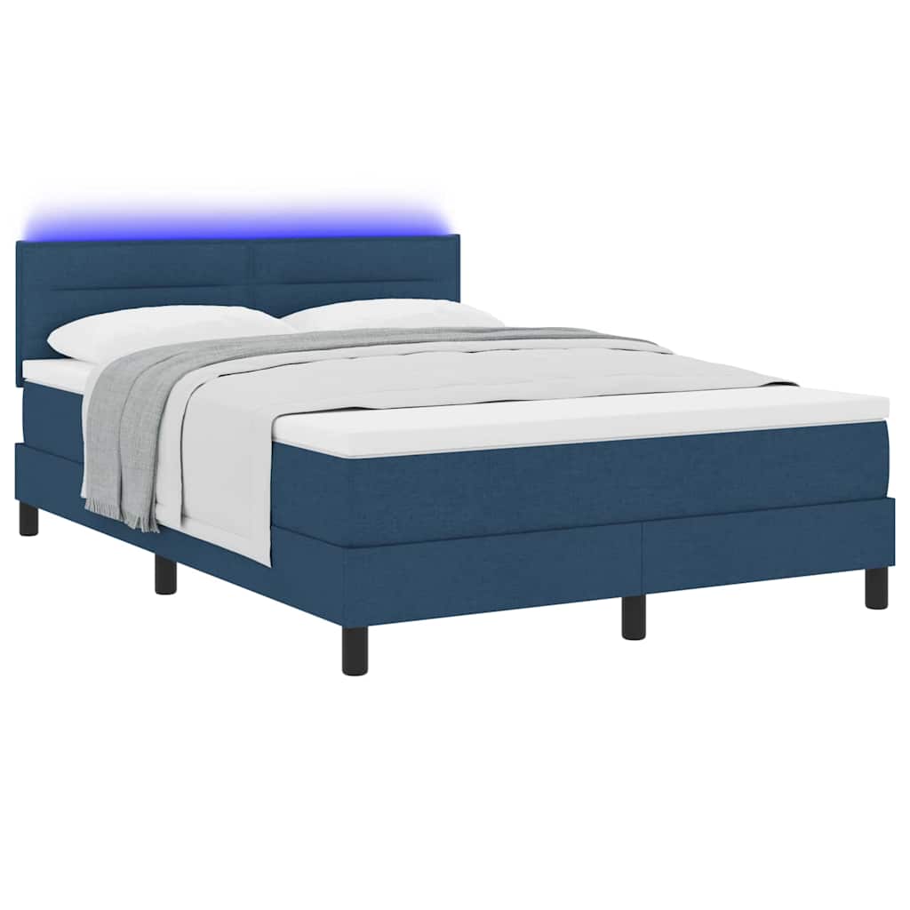 Letto a molle con materasso con led Blu 140 x 190 cm Tessuto | homemem39