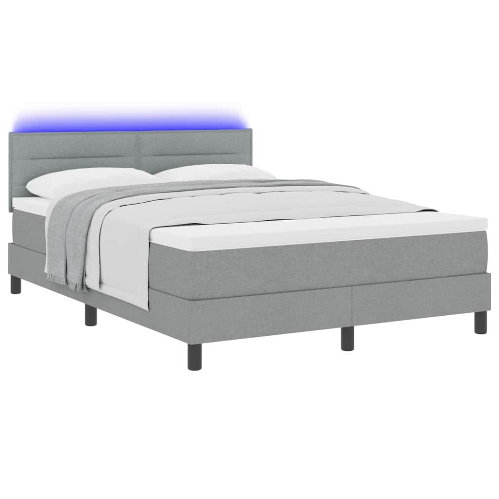 Letto a molle con materasso Grigio chiaro 140 x 200 cm Tessuto | homemem39