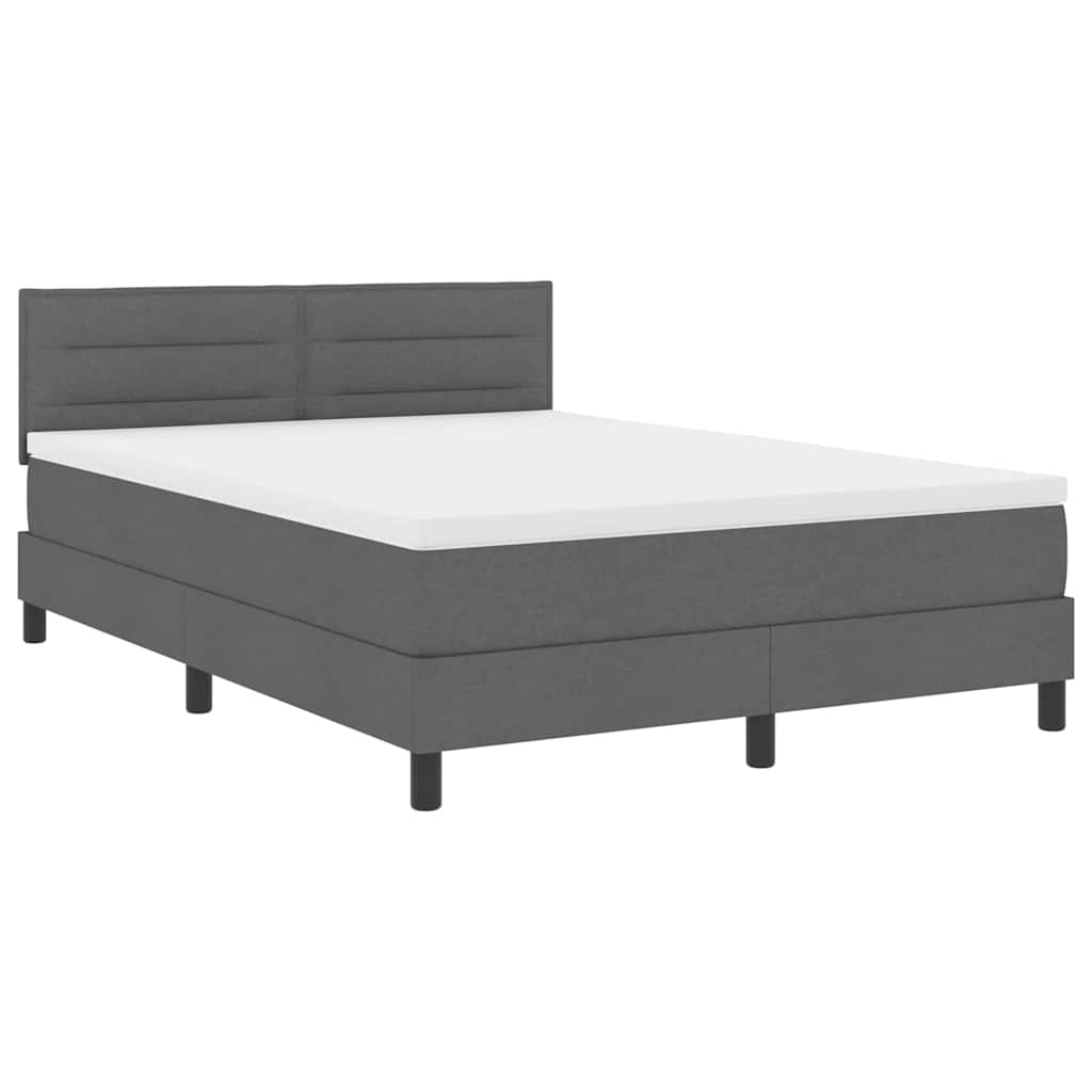 Letto a molle con materasso Grigio scuro 160 x 200 cm Tessuto