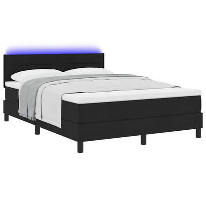 Letto a molle con materasso con led Nero 160 x 200 cm Tessuto | homemem39