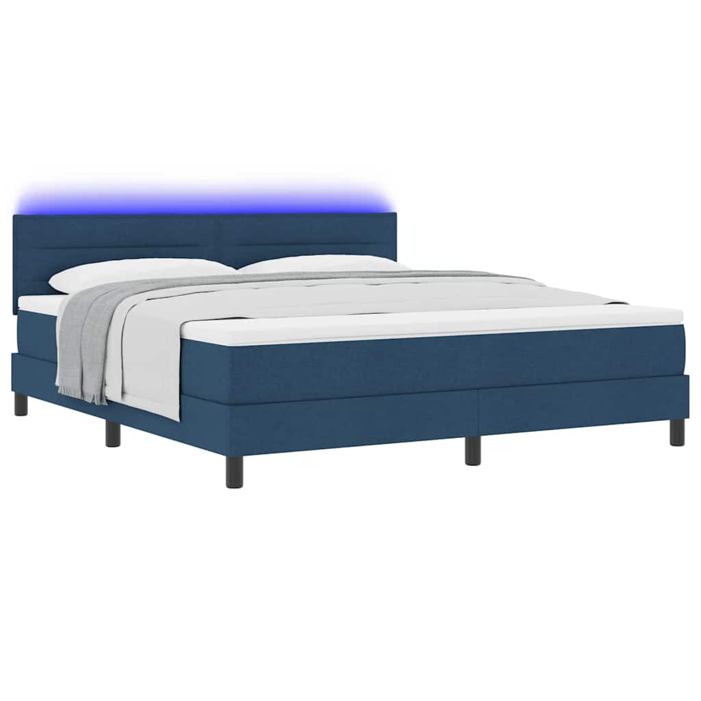 Letto a molle con materasso con led Blu 180 x 200 cm Tessuto | homemem39