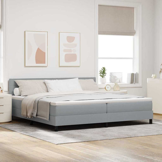 Letto a molle con materasso Grigio chiaro 200 x 200 cm Tessuto | homemem39