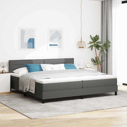 Letto a molle con materasso Grigio scuro 200 x 200 cm Tessuto | homemem39
