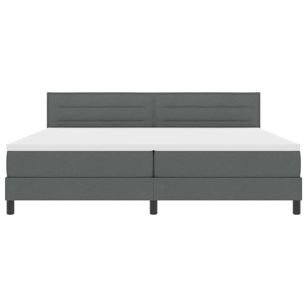 Letto a molle con materasso Grigio scuro 200 x 200 cm Tessuto | homemem39