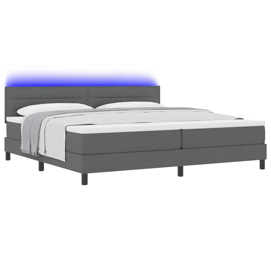 Letto a molle con materasso Grigio scuro 200 x 200 cm Tessuto | homemem39