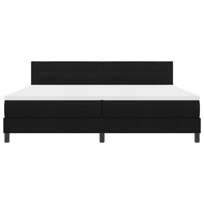 Letto a molle con materasso con led Nero 200 x 200 cm Tessuto | homemem39