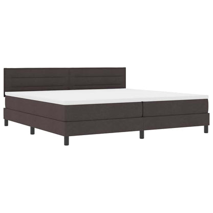 Letto a molle con materasso Marrone Scuro 200 x 200 cm Tessuto | homemem39