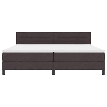 Letto a molle con materasso Marrone Scuro 200 x 200 cm Tessuto | homemem39