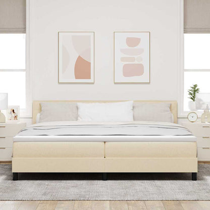 Letto a molle con materasso con led Crema 200 x 200 cm Tessuto | homemem39
