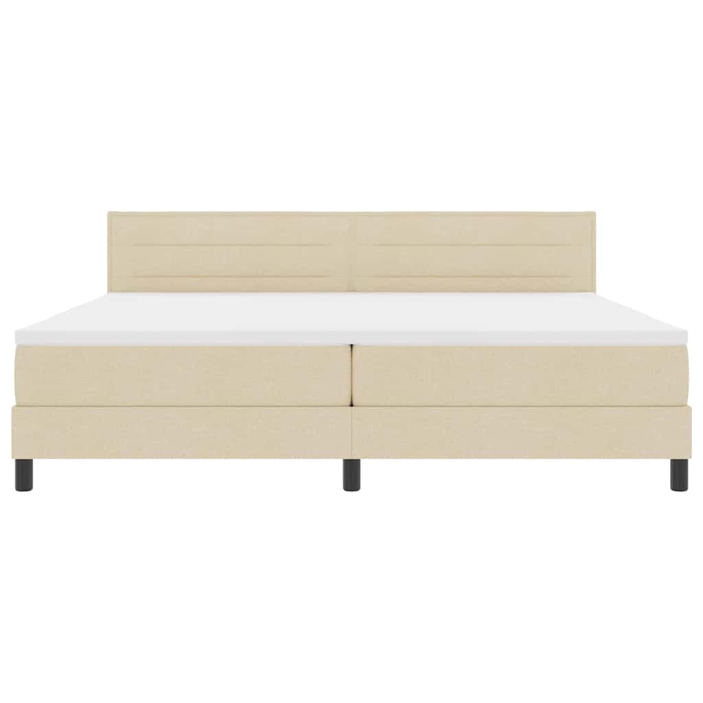 Letto a molle con materasso con led Crema 200 x 200 cm Tessuto | homemem39