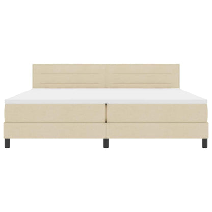 Letto a molle con materasso con led Crema 200 x 200 cm Tessuto | homemem39