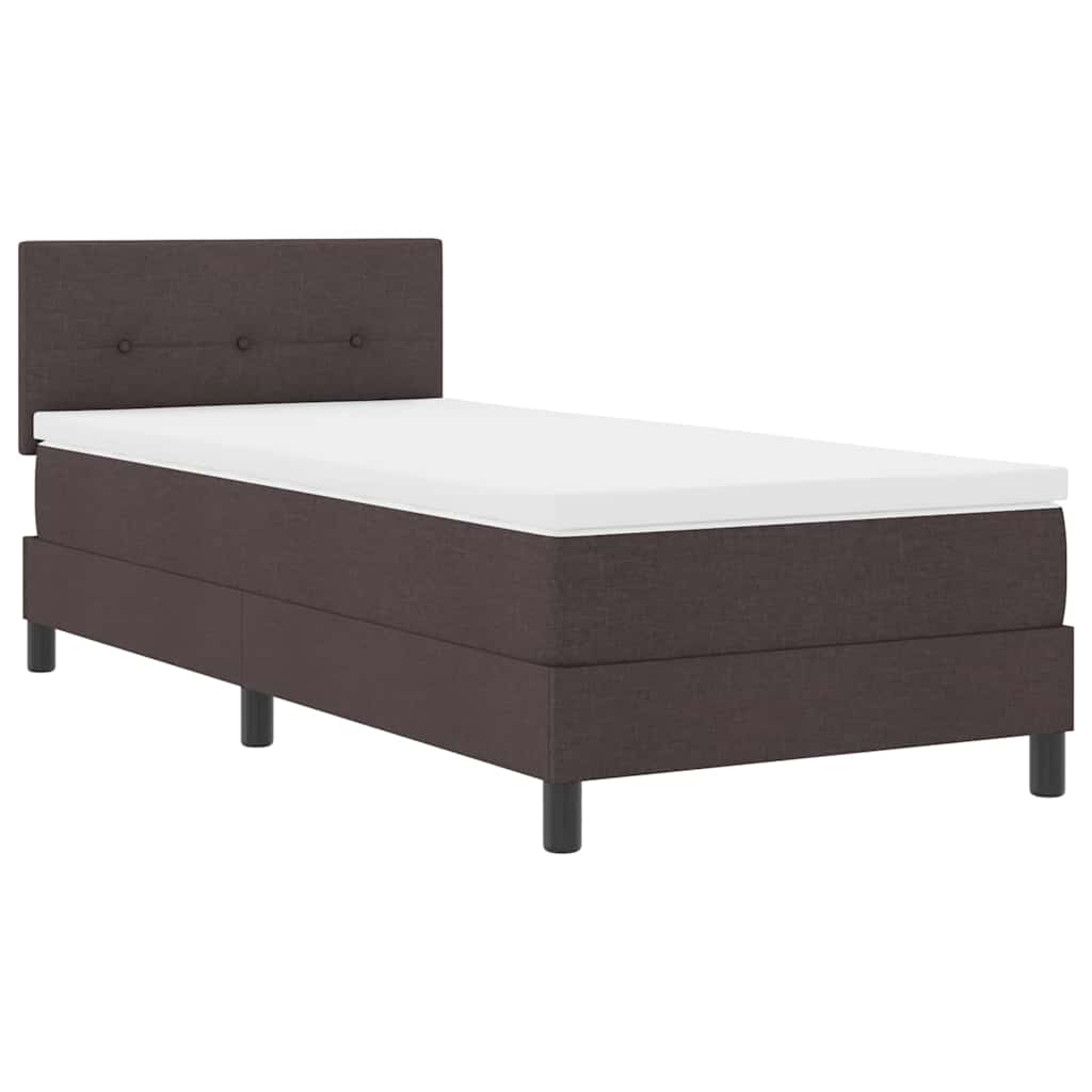 Letto a molle con strisce LED Marrone Scuro 80 x 200 cm Tessuto | homemem39