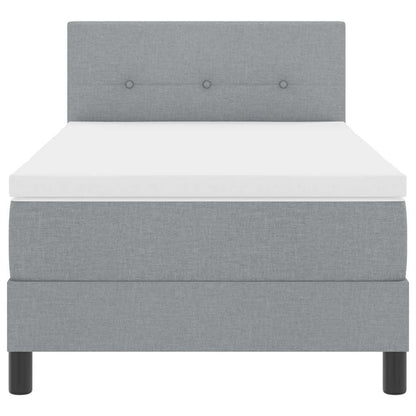 Letto a molle con materasso Grigio chiaro 90 x 190 cm Tessuto
