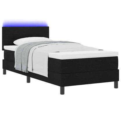 Letto a molle con materasso Nero 90 x 190 cm Tessuto
