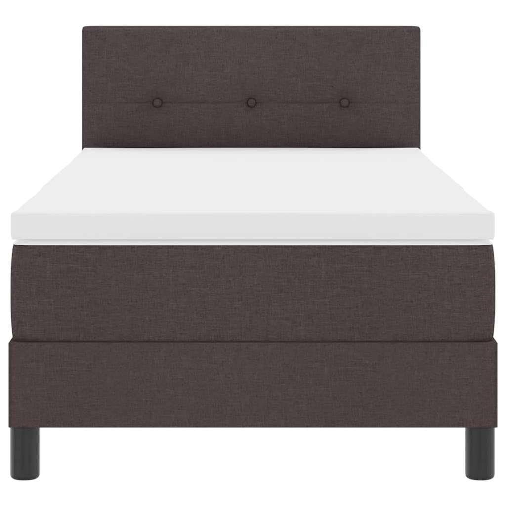 Letto a molle con strisce LED Marrone Scuro 90 x 190 cm Tessuto | homemem39