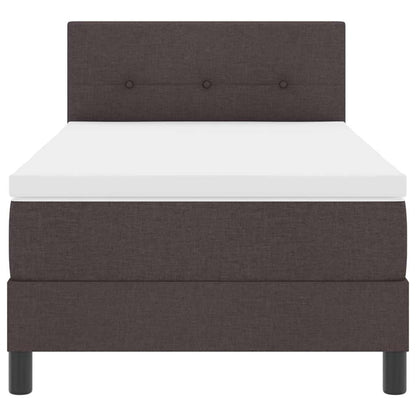 Letto a molle con strisce LED Marrone Scuro 90 x 190 cm Tessuto | homemem39