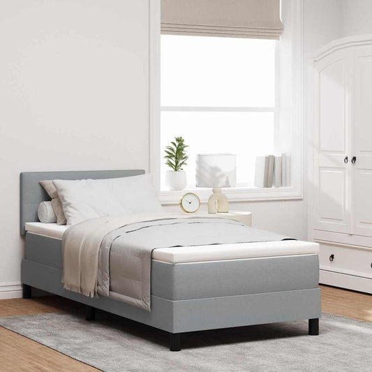 Letto a molle con strisce LED Grigio chiaro 90 x 200 cm Tessuto | homemem39