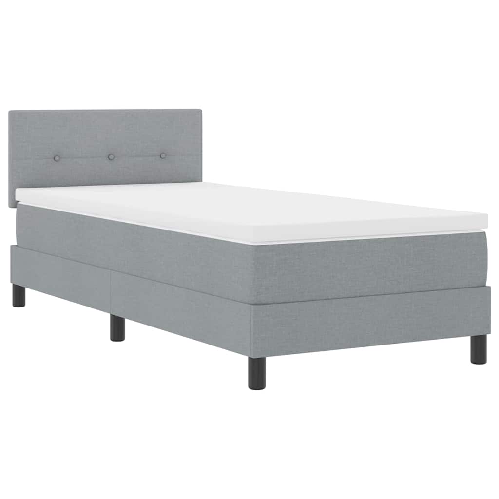 Letto a molle con strisce LED Grigio chiaro 90 x 200 cm Tessuto | homemem39