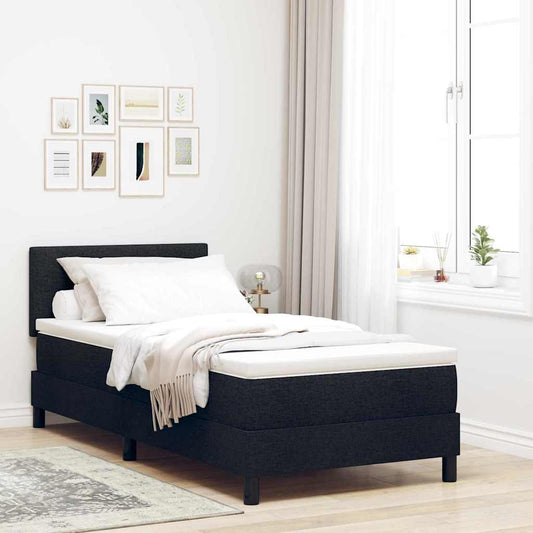 Letto a molle con strisce LED Nero 90 x 200 cm Tessuto | homemem39