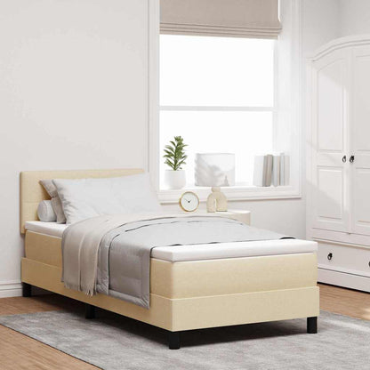 Letto a molle con strisce LED Crema 90 x 200 cm Tessuto | homemem39