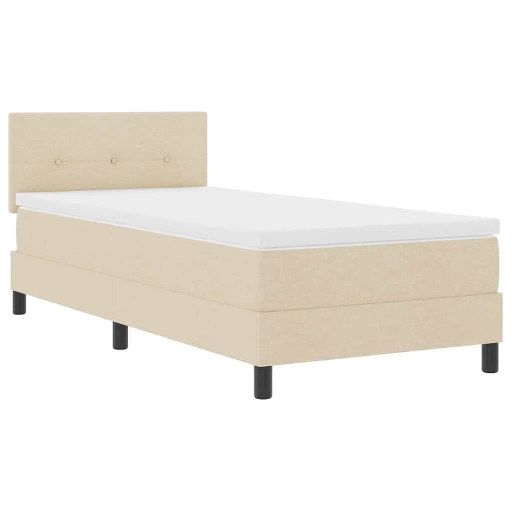Letto a molle con strisce LED Crema 90 x 200 cm Tessuto | homemem39