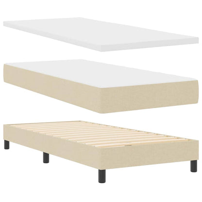 Letto a molle con strisce LED Crema 90 x 200 cm Tessuto | homemem39