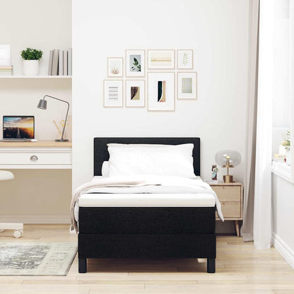 Letto a molle con strisce LED Nero 100 x 200 cm Tessuto | homemem39